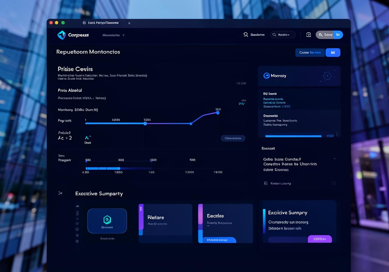 Corporate brand reputation monitoring interface