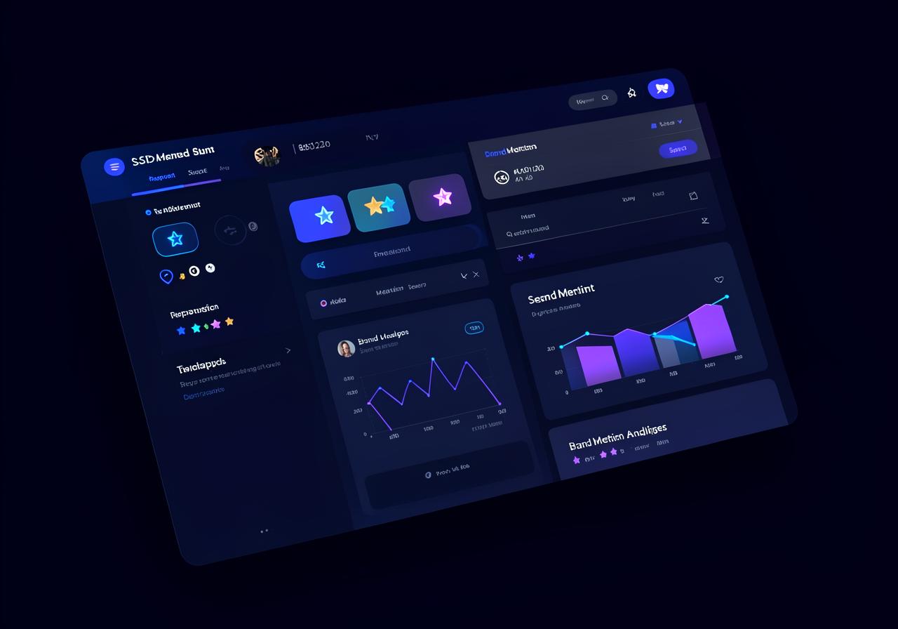 Reputation monitoring dashboard with review ratings and sentiment analysis