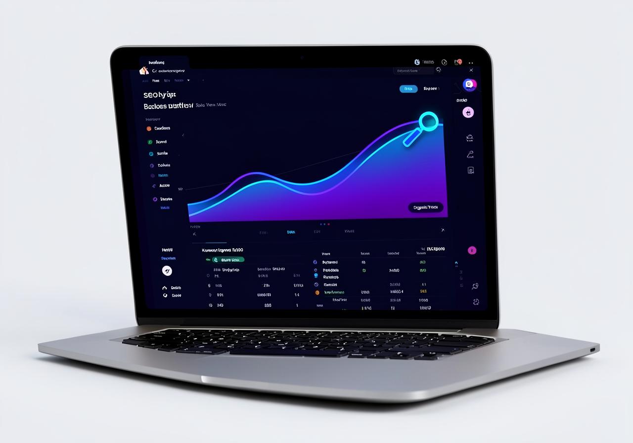 SEO analytics dashboard showing organic traffic growth